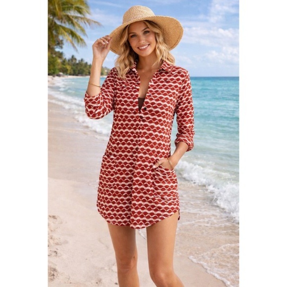 For Cynthia Women's Top Coverup Breathable Mesh Medium